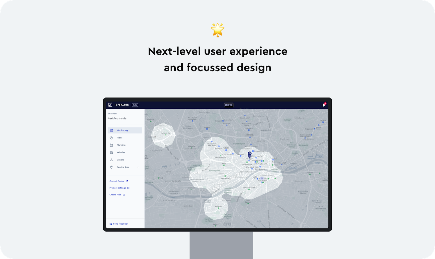Screenshot of Tools + Text "Next-Level user experience and focussed design"