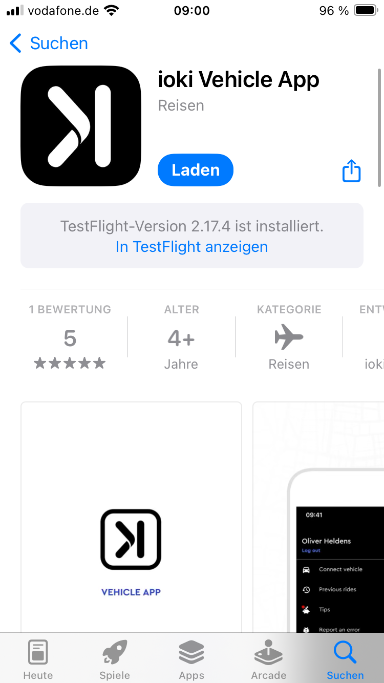 Screenshot vehicle app app store
