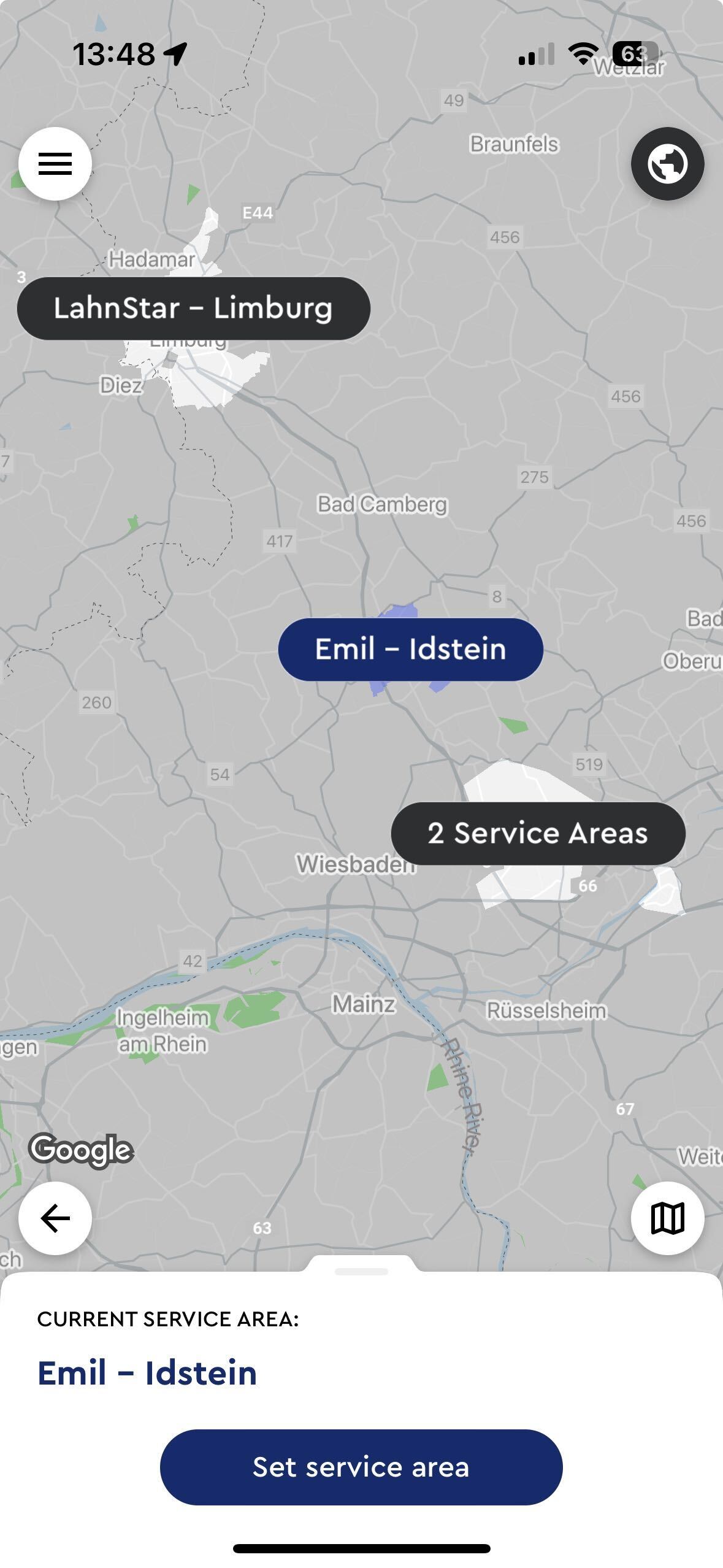 Multiple Products which can be selected, visualized on a map